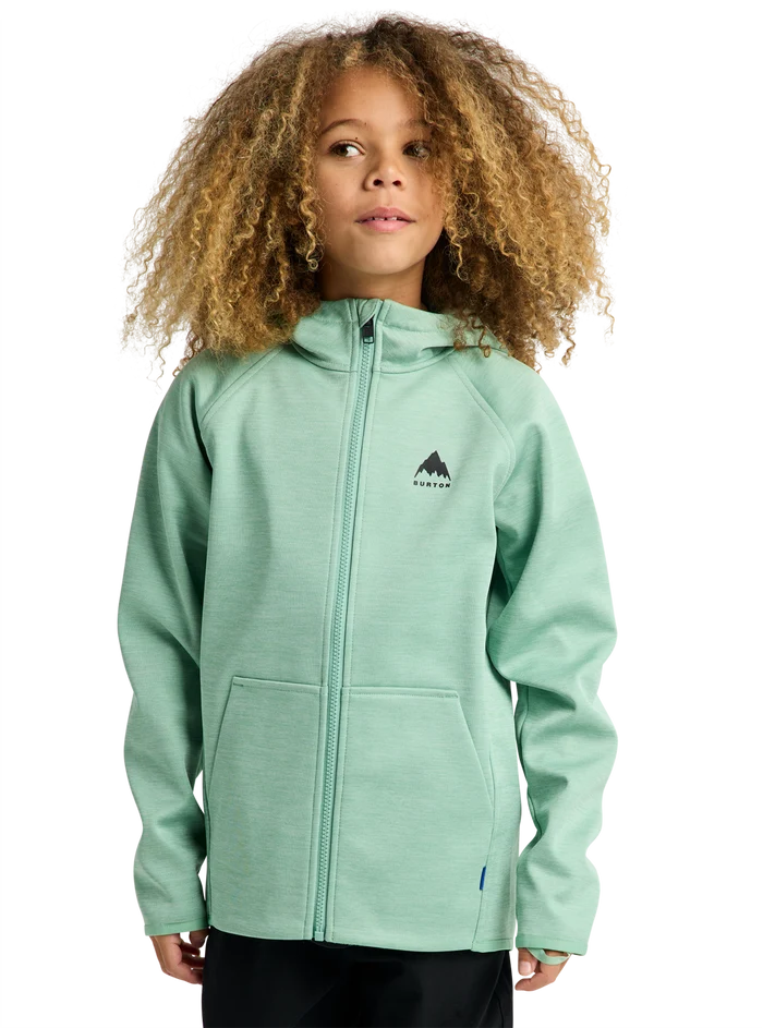 Product image of Kids' Burton Crown Weatherproof Full-Zip Fleece[Variant:Soft Sage Heather]