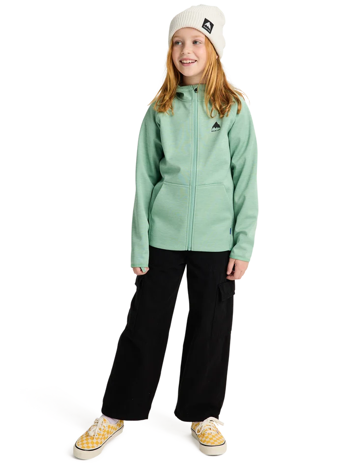 Product image of Kids' Burton Crown Weatherproof Full-Zip Fleece[Variant:Soft Sage Heather]