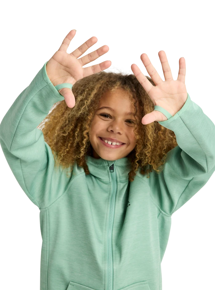 Product image of Kids' Burton Crown Weatherproof Full-Zip Fleece[Variant:Soft Sage Heather]