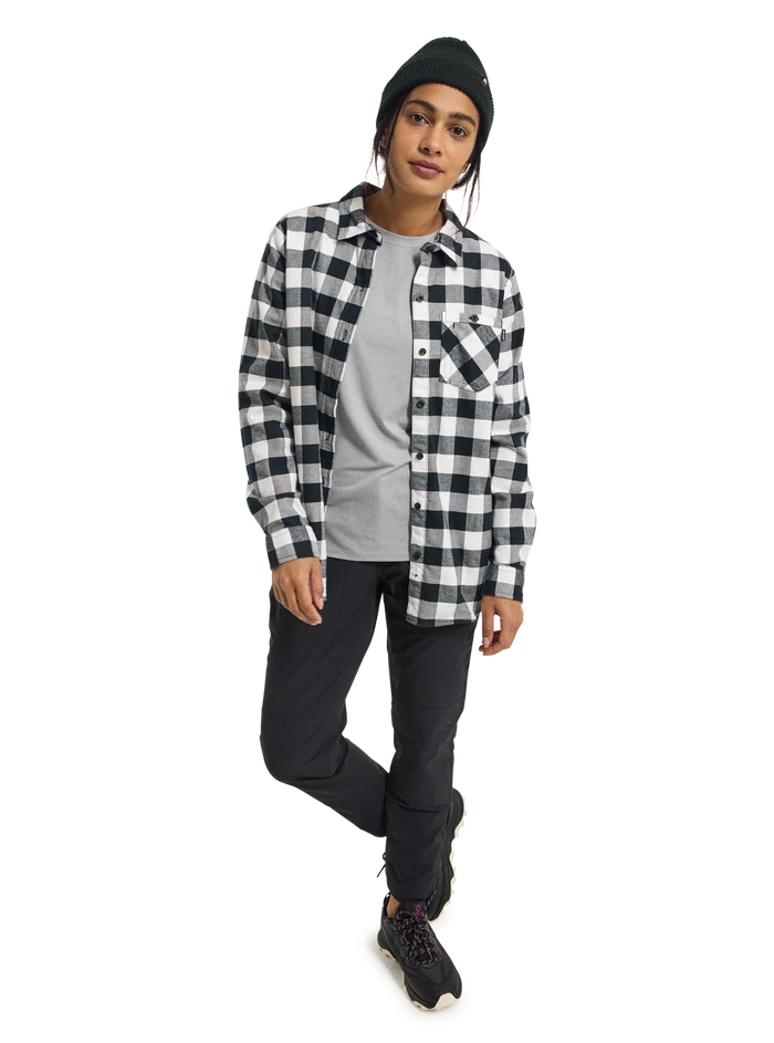 Product image of Women's Burton Favorite Long Sleeve Flannel Shirt[Variant:Stout White Buffalo Plaid]