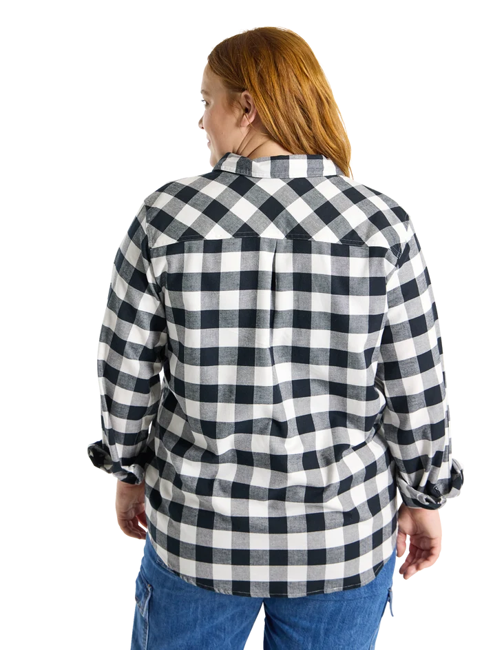 Product image of Women's Burton Favorite Long Sleeve Flannel Shirt[Variant:Stout White Buffalo Plaid]