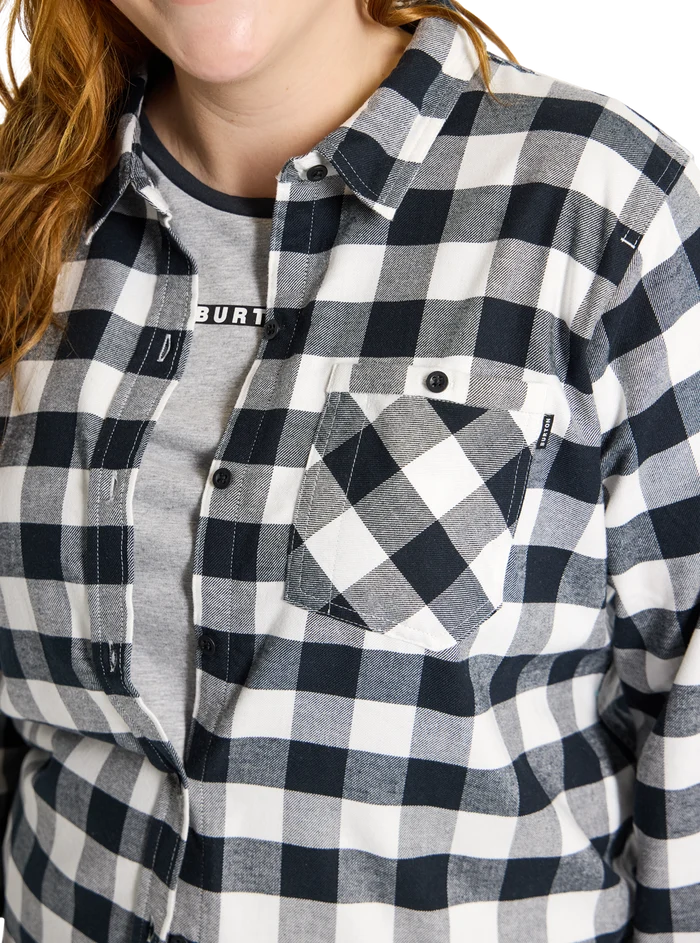 Product image of Women's Burton Favorite Long Sleeve Flannel Shirt[Variant:Stout White Buffalo Plaid]