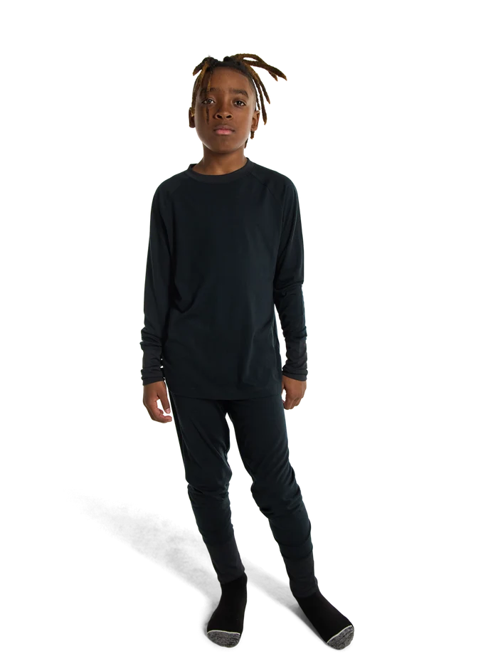 Product image of Kids' & Toddlers' Burton Merino Wool Base Layer Set[Variant:True Black]