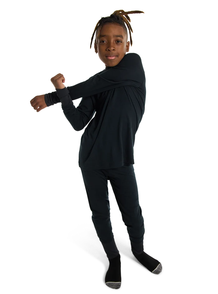Product image of Kids' & Toddlers' Burton Merino Wool Base Layer Set[Variant:True Black]