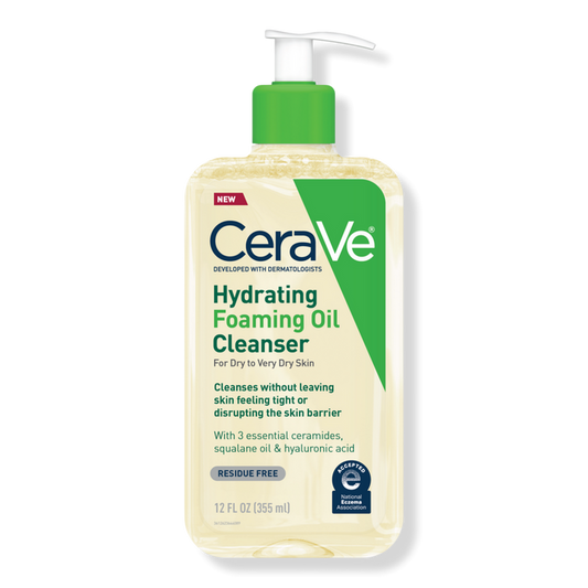 CERAVE Hydrating Foaming Oil Cleanser for Dry to Very Dry Skin Residue Free زيت منظف خفيف الوزن للوجه والجسم من سيرافي