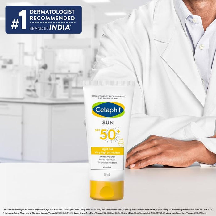 Cetaphil Sun SPF 50+ Light Gel Very High Protection Mineral Base for All Skin Types, Sensitive Skin (50ml)