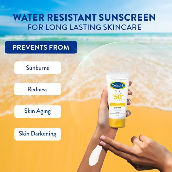 Cetaphil Sun SPF 50+ Light Gel Very High Protection Mineral Base for All Skin Types, Sensitive Skin (50ml)