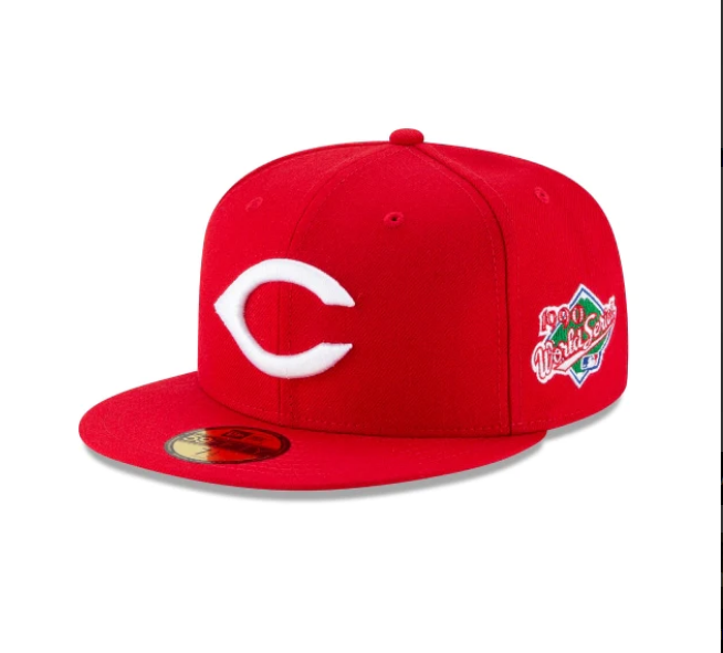 CINCINNATI REDS 1990 WORLD SERIES ON-FIELD SPEC WOOL NEW ERA FITTED CAP