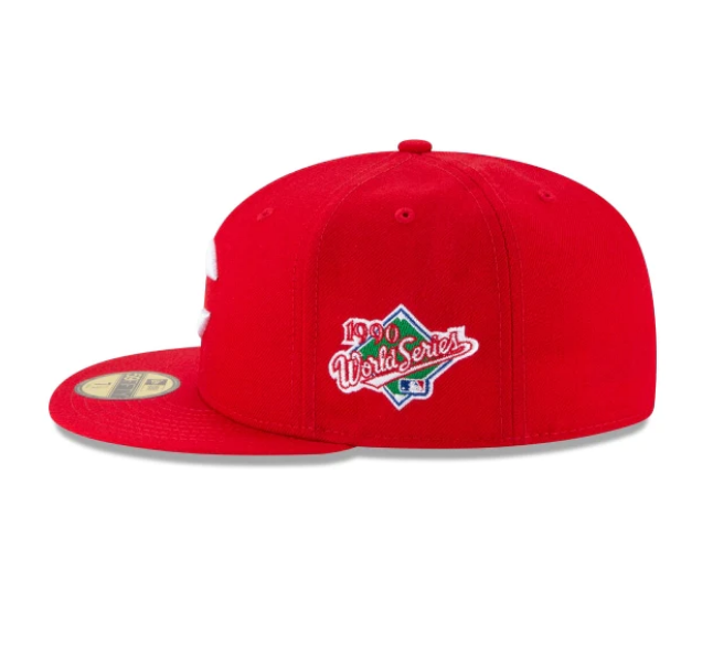 CINCINNATI REDS 1990 WORLD SERIES ON-FIELD SPEC WOOL NEW ERA FITTED CAP