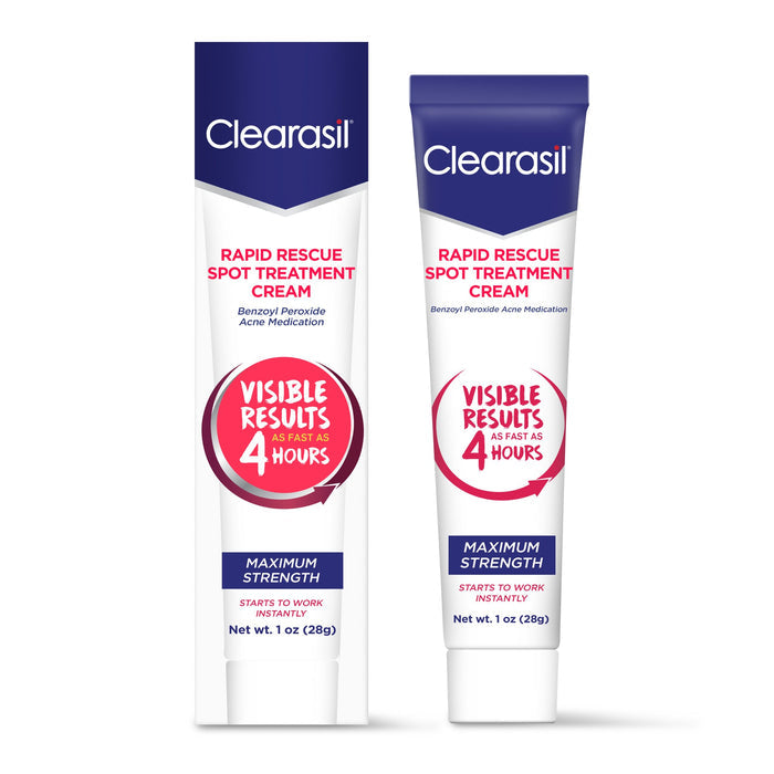CLEARASIL BENZOYL PEROXIDE RAPID RESCUE SPOT TREATMENT ACNE CREAM