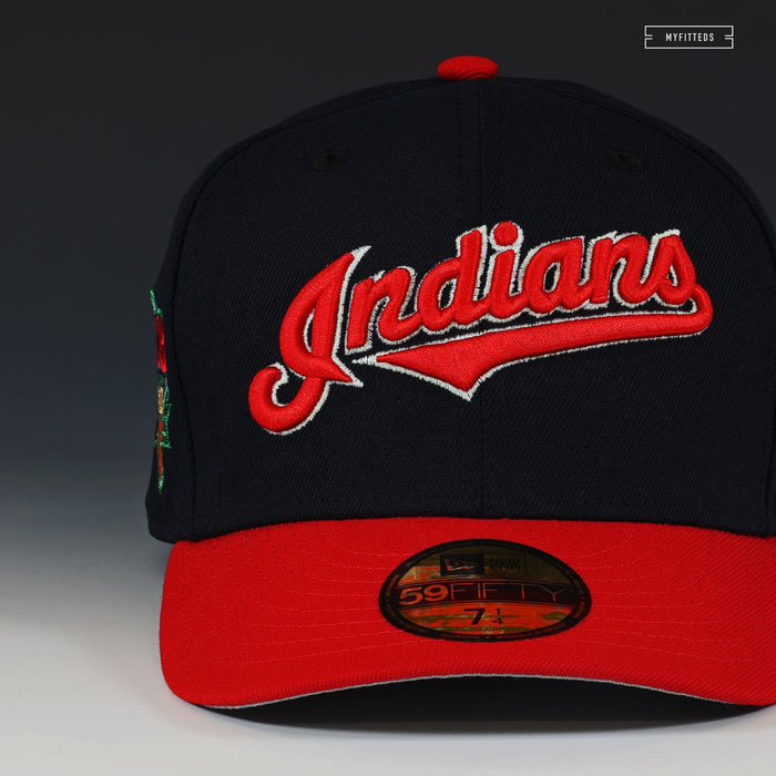 CLEVELAND INDIANS JACOBS FIELD TEAM COLOR 2 TONE NEW ERA FITTED CAP