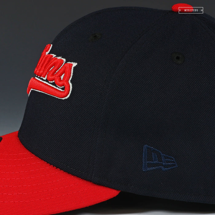 CLEVELAND INDIANS JACOBS FIELD TEAM COLOR 2 TONE NEW ERA FITTED CAP