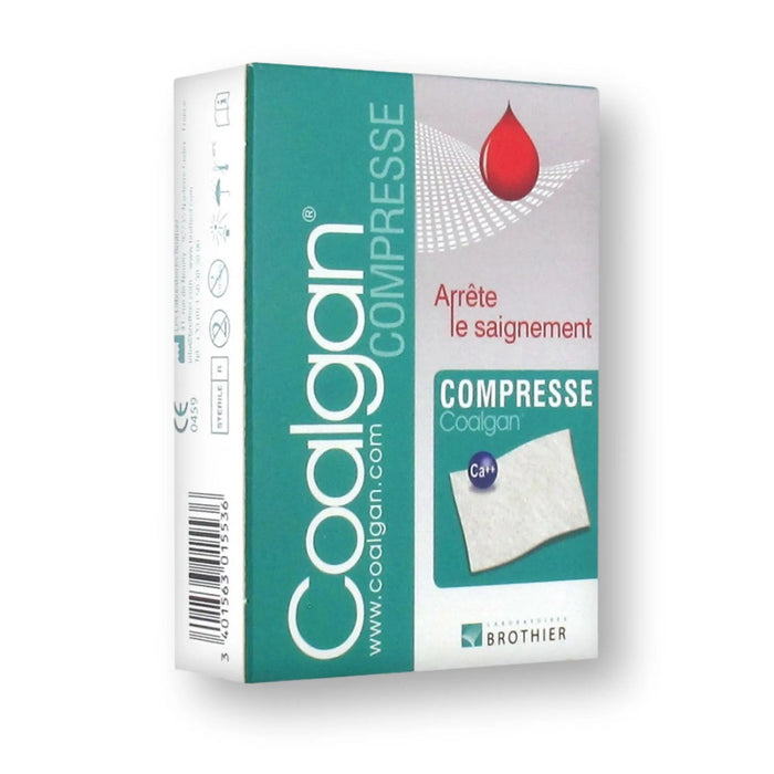 Coalgan stops bleeding - 5 Compresses - 3 x 5 cm - Laboratoires Brothier - My Podologie