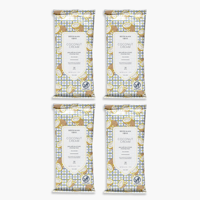 Coconut Cream Face Wipes Set of 4