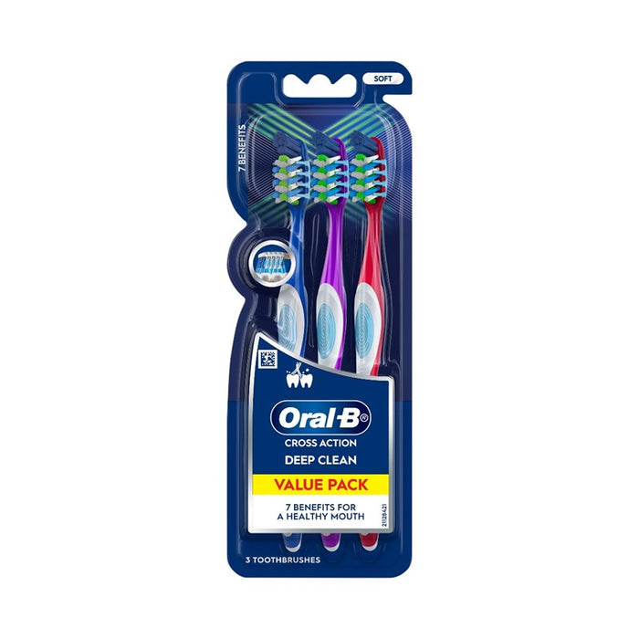 ORAL-B Cross Action 7 Benefits Toothbrush (Soft) 3s | Isetan KL Online Store