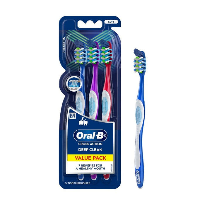 ORAL-B Cross Action 7 Benefits Toothbrush (Soft) 3s | Isetan KL Online Store