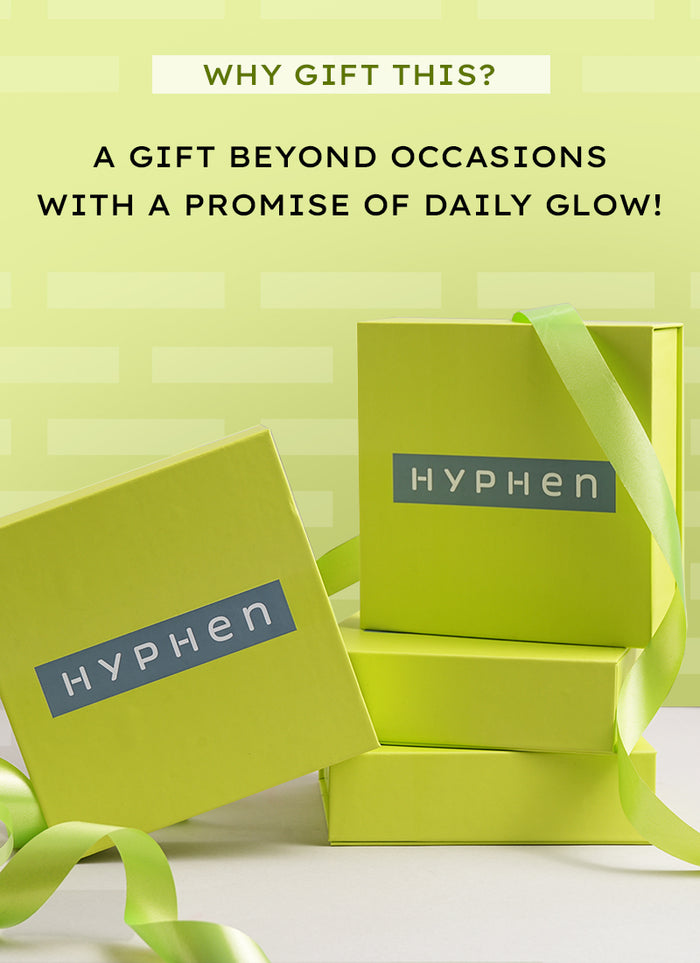Hyphen Daily Glow Essentials Gift KIT - skin concern targeting infographic