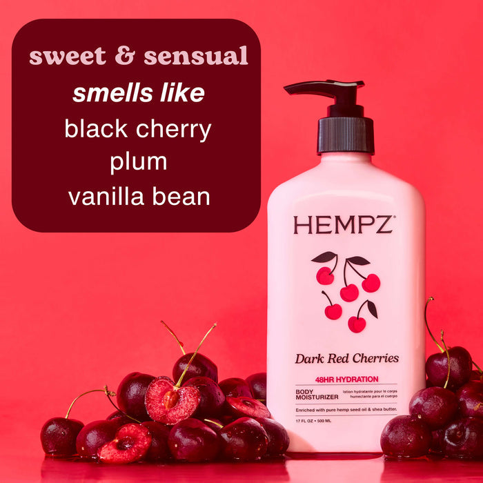 Dark Red Cherries Moisturizing Body Lotion Hempz