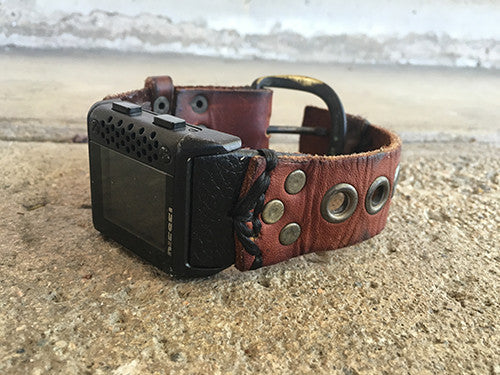 DIESEL DIGITAL WATCH WITH CUSTOM LEATHER BAND
