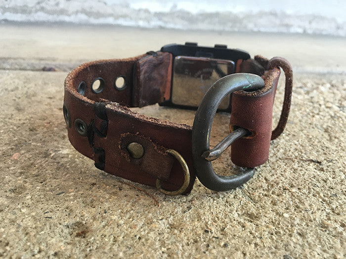 DIESEL DIGITAL WATCH WITH CUSTOM LEATHER BAND