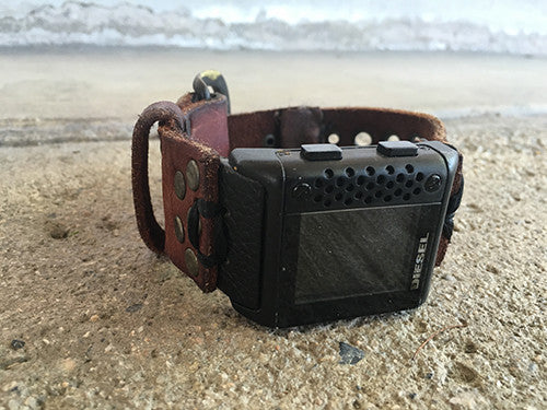 DIESEL DIGITAL WATCH WITH CUSTOM LEATHER BAND