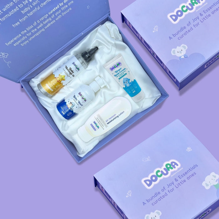 Docura Complete Baby Care Essentials Premium Gift Set (Pack of 4 Products)
