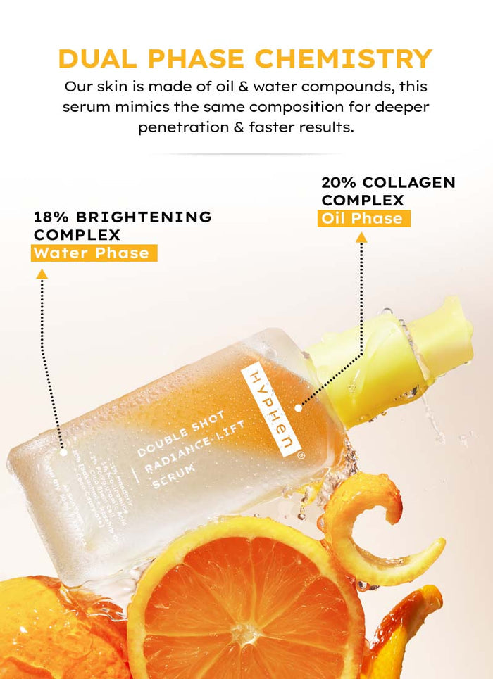 Hyphen Double Shot Radiance Lift Face Serum 50ml - back of pack with full ingredient list