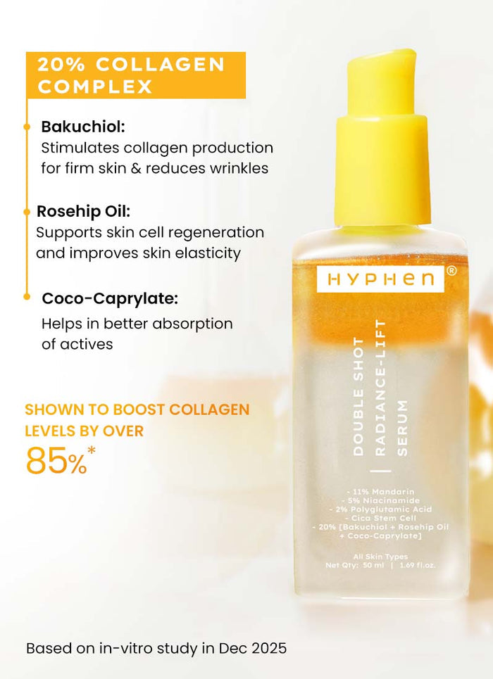 Hyphen Double Shot Radiance Lift Face Serum 50ml - niacinamide and alpha arbutin actives close-up