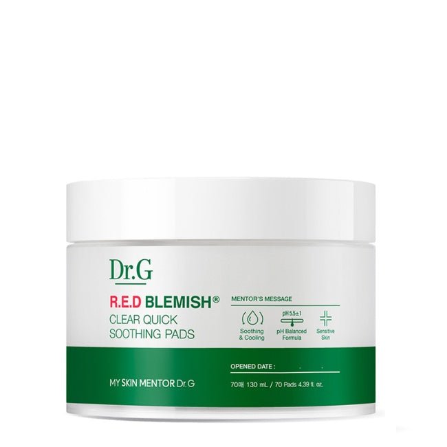 Dr.G Red Blemish Clear Quick Soothing Pads 70ea - Komiko Beauty