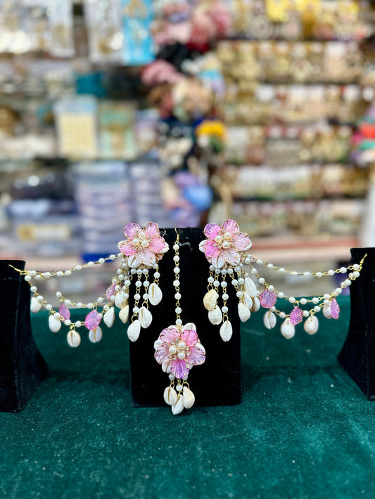 Earings And Maang Tikka shells Jewellery ET002