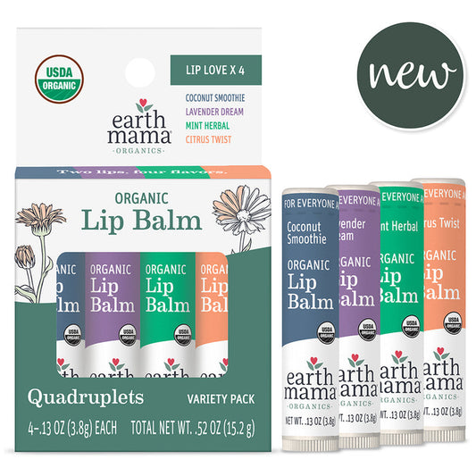 Earth Mama Organic Lip Balms Quadruplets