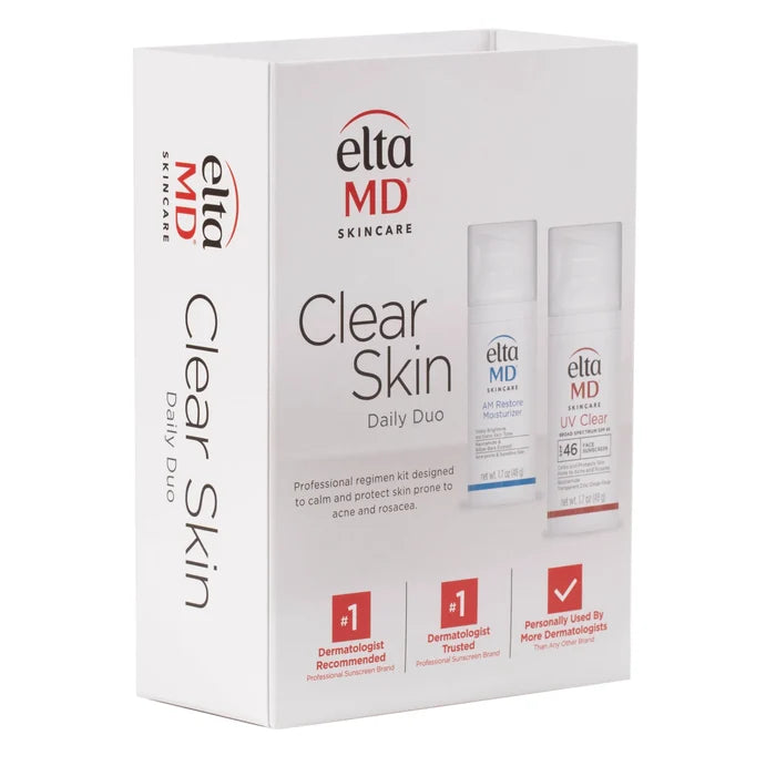 EltaMD Clear Skin Daily Duo Set with AM Restore Moisturizer and UV Clear sunscreen