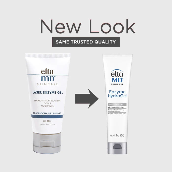 EltaMD Enzyme HydroGel tube in new packaging, labeled for post-procedure skin recovery