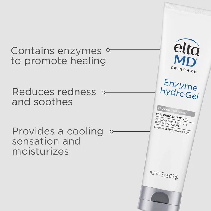 EltaMD Enzyme HydroGel tube with claims: promotes healing, reduces redness, soothes, moisturizes