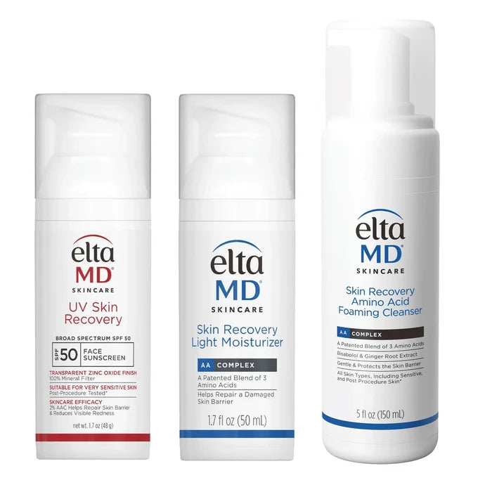 EltaMD Sensitive Skin Bundled Kit with foaming cleanser, light moisturizer, and SPF 50 sunscreen