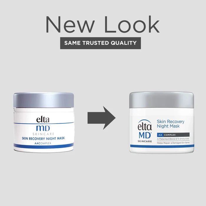 EltaMD Skin Recovery Night Mask jar, new look packaging, AAComplex