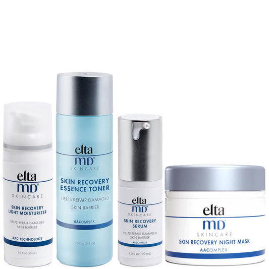 EltaMD Skin Recovery System with toner, serum, light moisturizer, and night mask