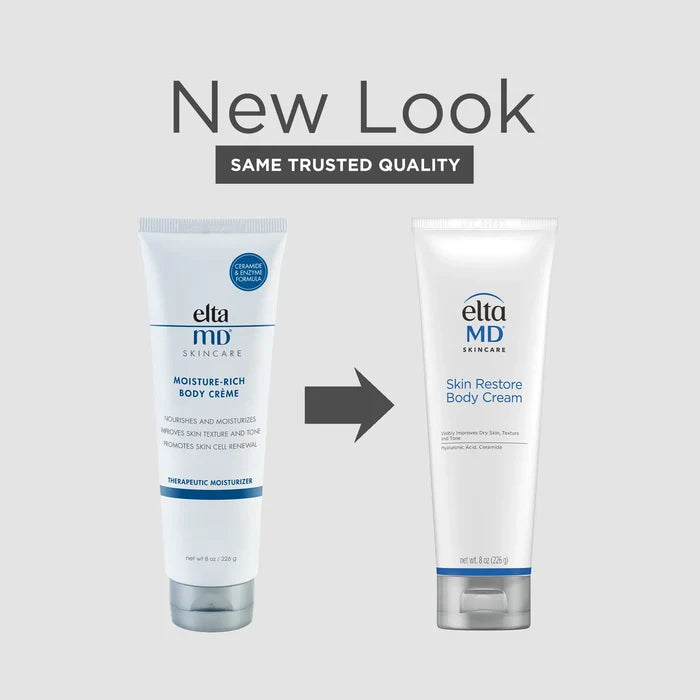 EltaMD Skin Restore Body Cream tube with new look packaging