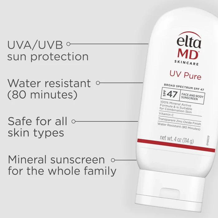 EltaMD UV Pure Broad-Spectrum SPF 47 mineral sunscreen tube
