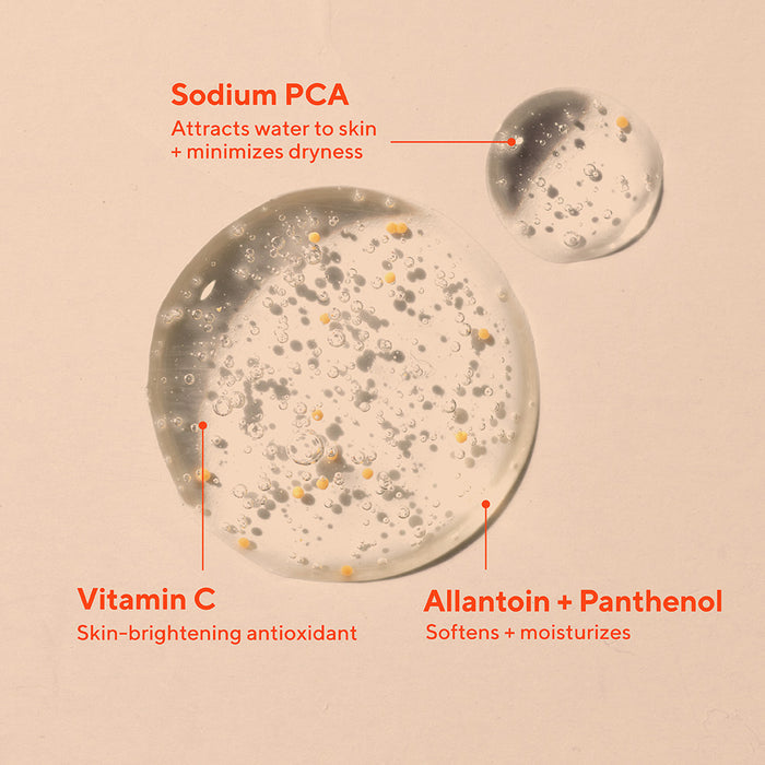 texture blob of Murad Environmental Cleanse Gentle C Cleanser, featuring key ingredients sodium PCA, vitamin C, allantoin + panthenol