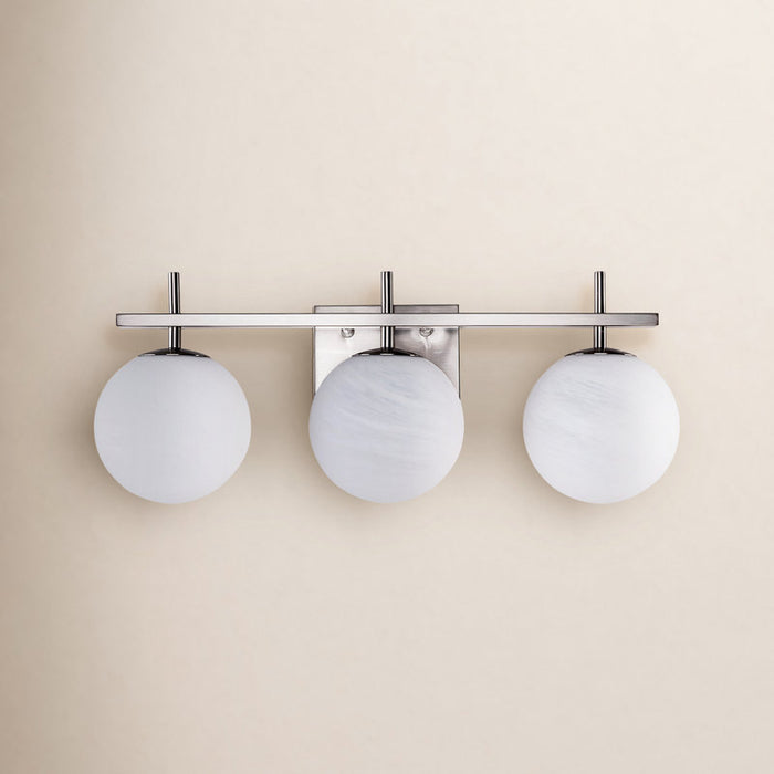 ETL 3-Light Dimmable Nickel Iron Bathroom Light Fixture with Cloud-Shaped Shade Lio