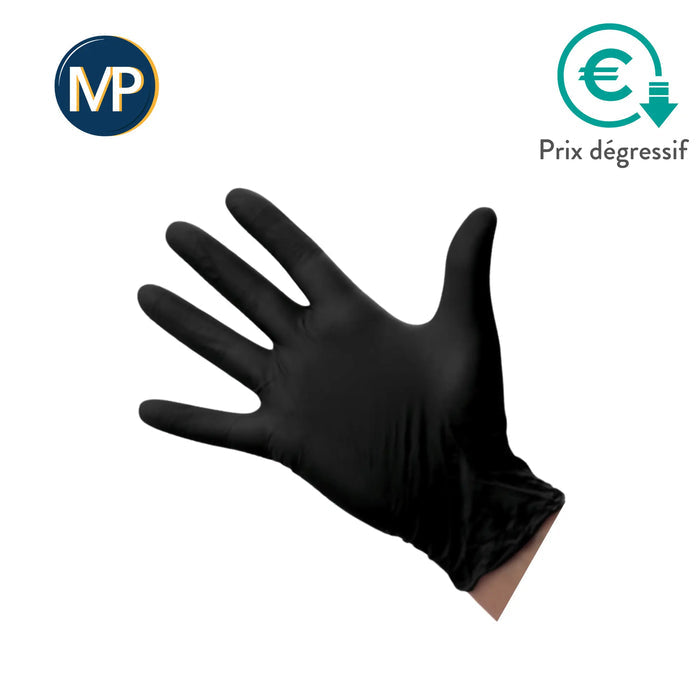 Examination gloves - Black Nitrile - Powder-free - Box of 100 - My Podologie MP