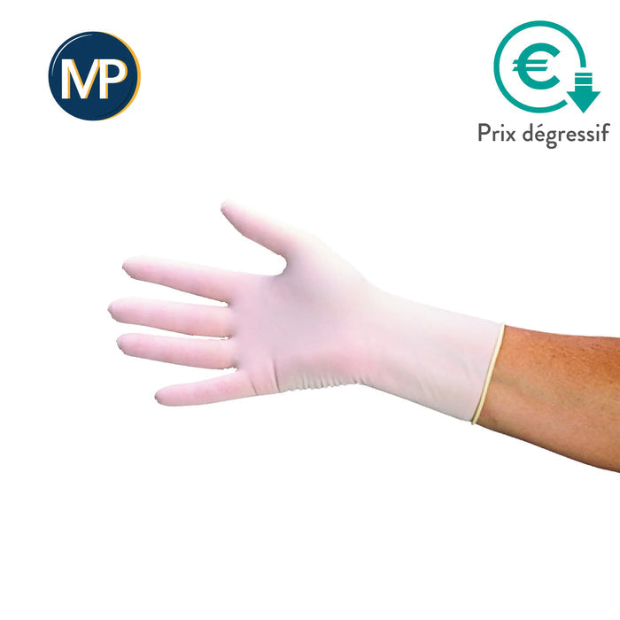 Examination gloves - Latex - Pre-powdered - Ambidextrous - Box of 100 - My Podologie - My Podologie