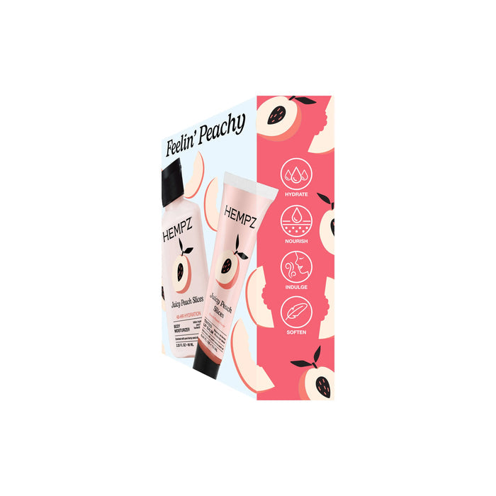 Hempz Peachy Skincare products with packaging on a white background