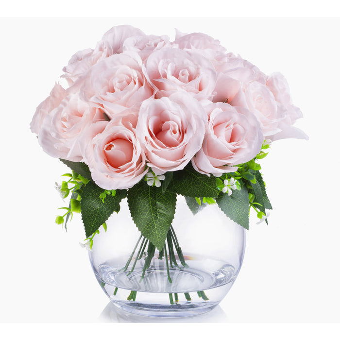 Floral arrangement with 18 heads and centerpiece in a vase