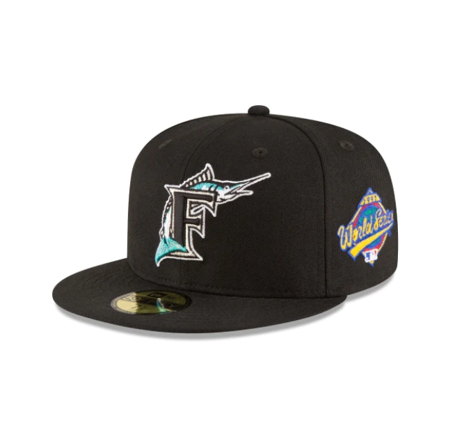 FLORIDA MARLINS 1997 WORLD SERIES GAME ON-FIELD SPEC NEW ERA FITTED HAT