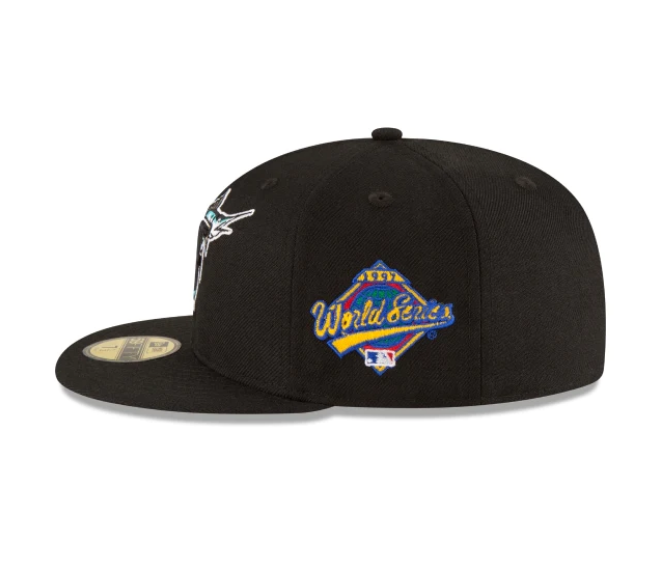 FLORIDA MARLINS 1997 WORLD SERIES GAME ON-FIELD SPEC NEW ERA FITTED HAT
