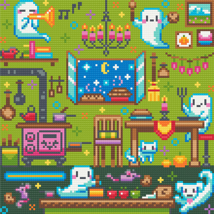 Ghost Party | Pixel Charted | Ready To Ship