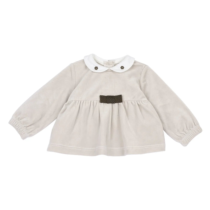 Girls Beige & Brown Embellished Sweatshirt with Leggings