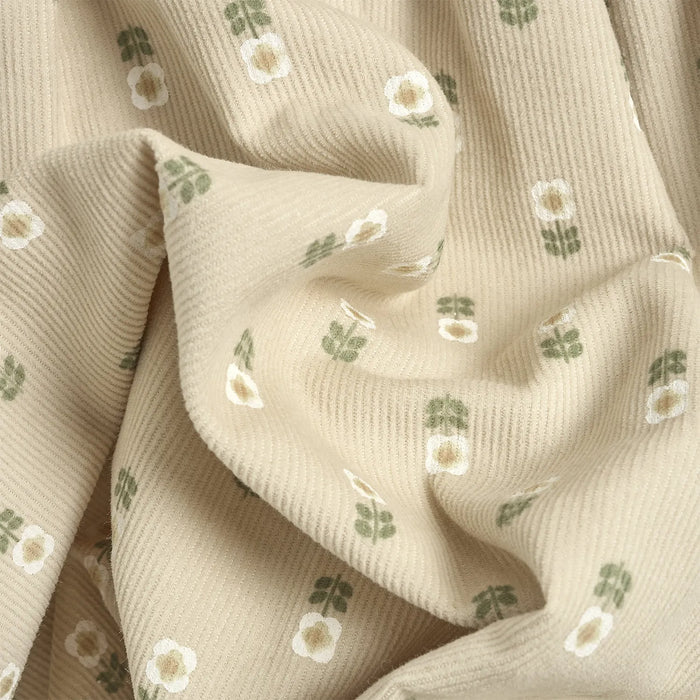Girls Beige Floral Printed A-Line Dress